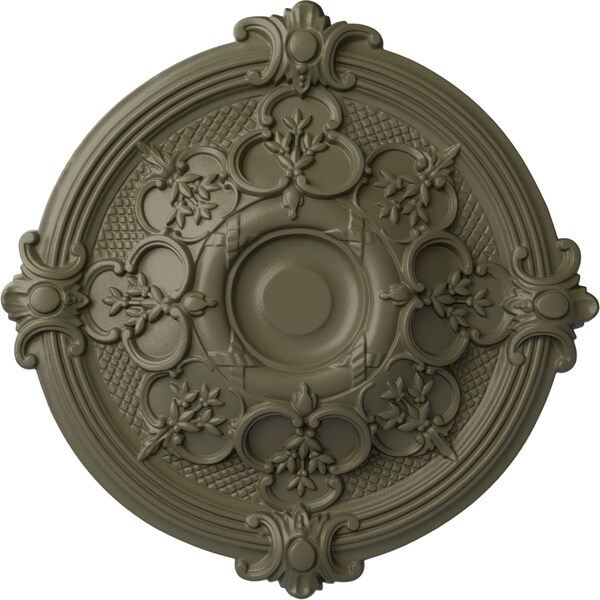 Ekena Millwork Hamilton Ceiling Medallion (Fits Canopies up to 3 3/4"), 17 3/8"OD x 1 3/4"P, Spartan Stone CM17HASSF - main